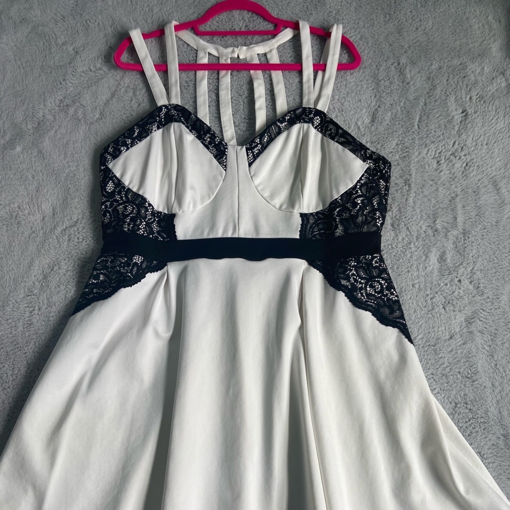 Torrid white and black lace dress